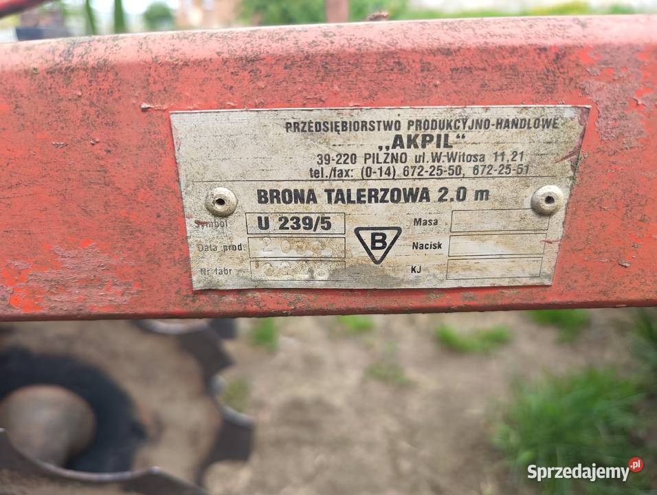 Brona talerzowa z wałkiem