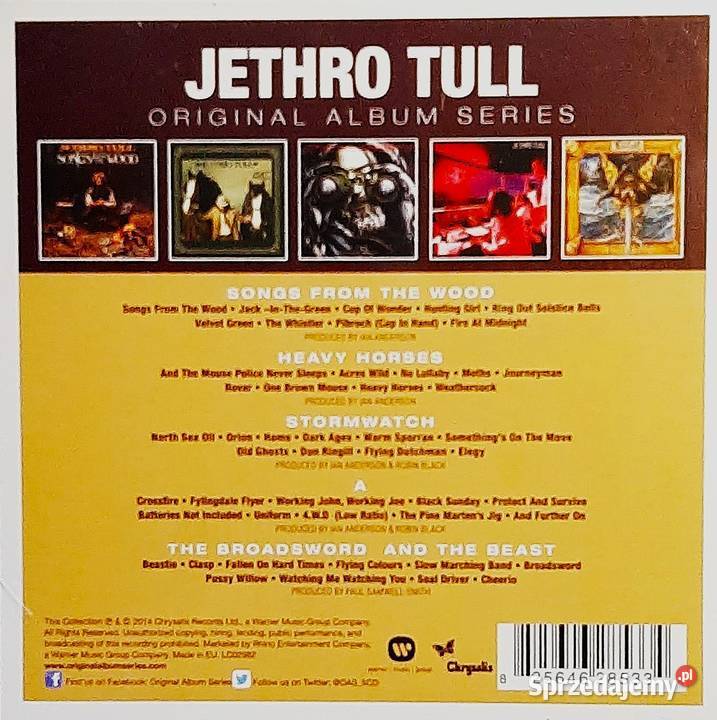 Zestaw 5 płyt CD Zespołu Jethro Tull Limitowana Płyty i kasety Gdańsk