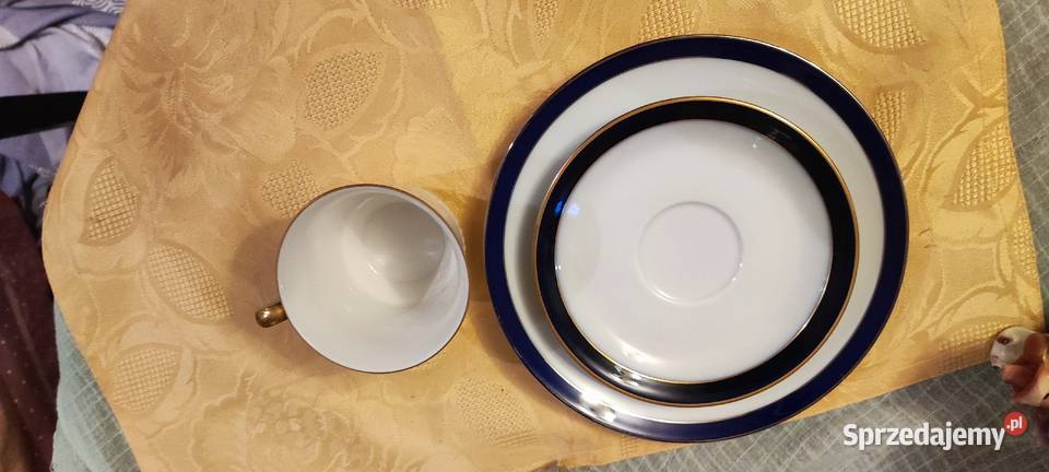 Duży zestaw śniadaniowy porcelana Bavaria kobalt Wrocław