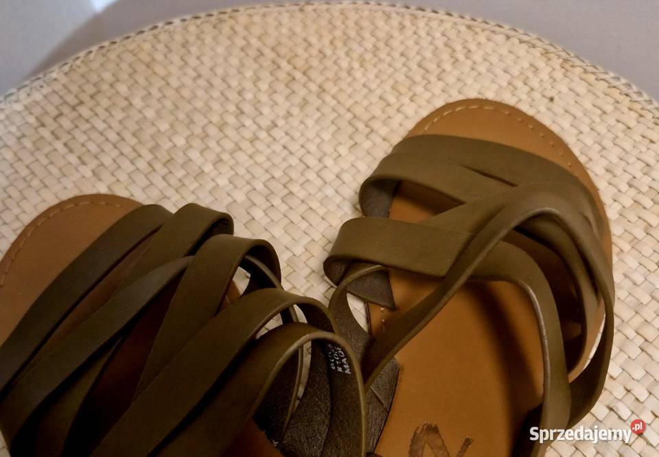 Klapki buty damskie Seven7 stan b paski khaki Lublin sprzedam