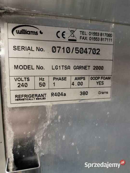 Szafa mroznicza WILIAMS 75x80x200 Krotoszyn