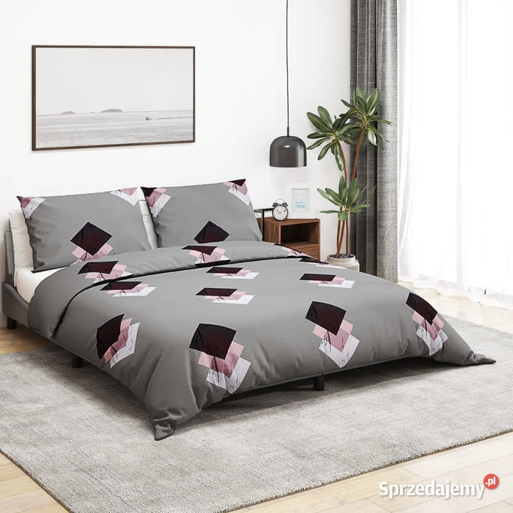 Zestaw pościeli szary 200x200 bawełna WM136471 mazowieckie