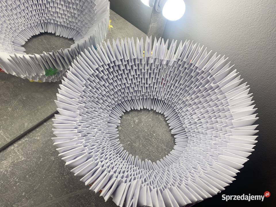 Bukiet kwiatów sztucznych z bibuły wazon origami Jasło