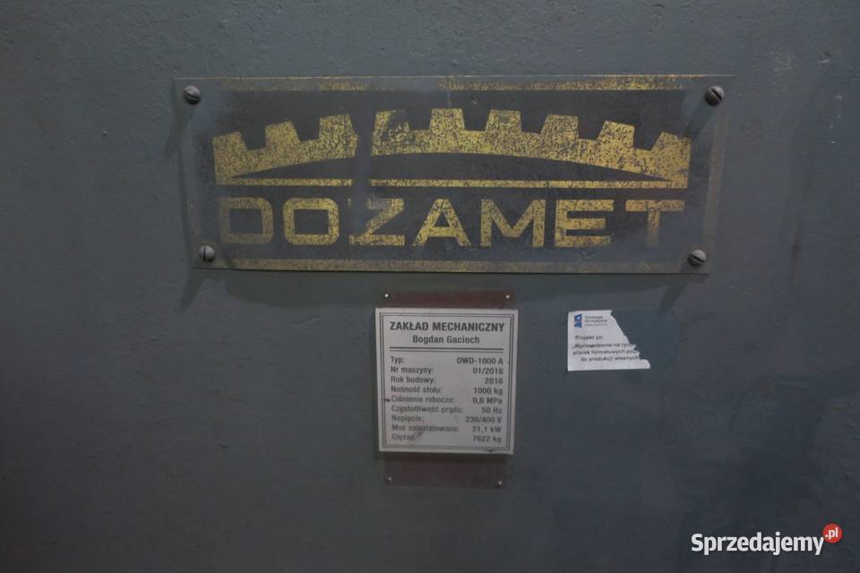 Oczyszczarka śrutowa DOZAMET OWD1000A warmińsko-mazurskie Reszel sprzedam