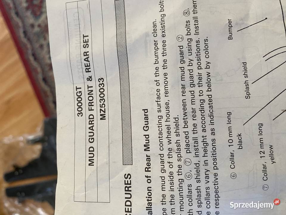 ZESTAW OSŁON BŁOTNIKA PRZÓD I TYL Mitsubishi podkarpackie Krosno sprzedam
