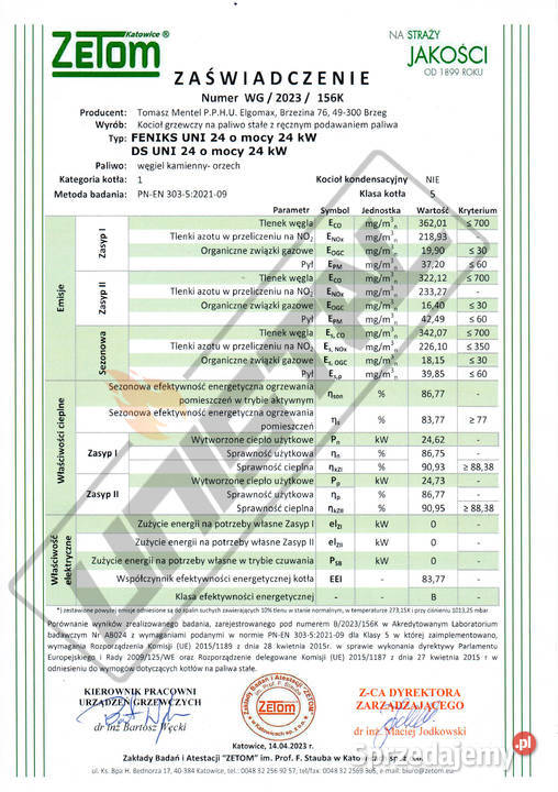 Kotły WęgielDrewnoPellet piec piece 5KLASA 24kW Nowy Sącz