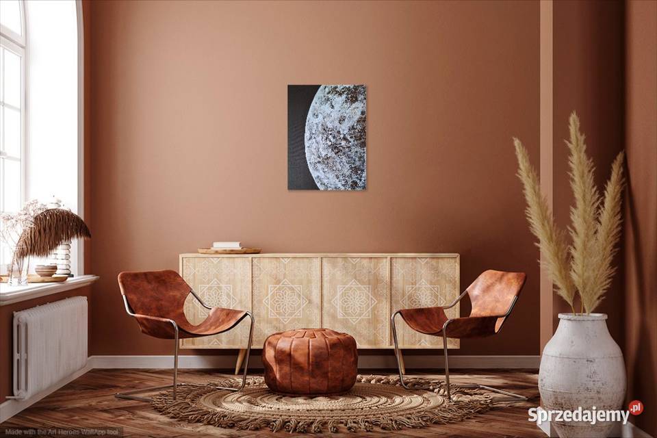 Obraz Księżyc księżycowy pejzaż kosmiczny obraz Malarstwo