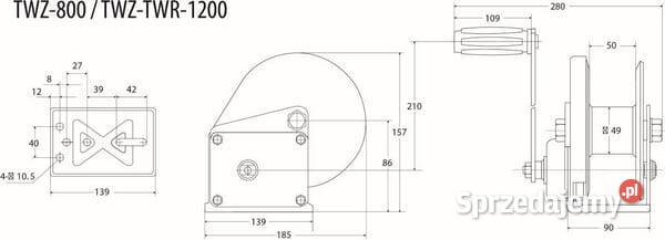 Kołowrót linowy z hamulecem Rema 550 TW1200 małopolskie Kamionna