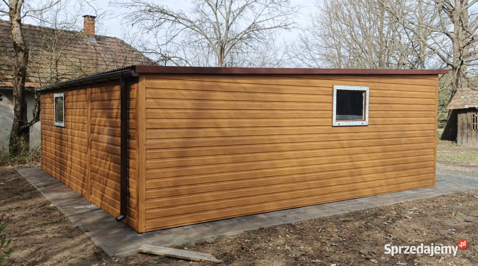 Garaż blaszany PREMIUM 6x5 drewnopodobny Poborowo