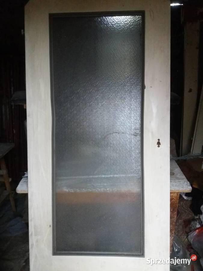 Drzwi PRL wewnętrzne biale z klamka nowe
