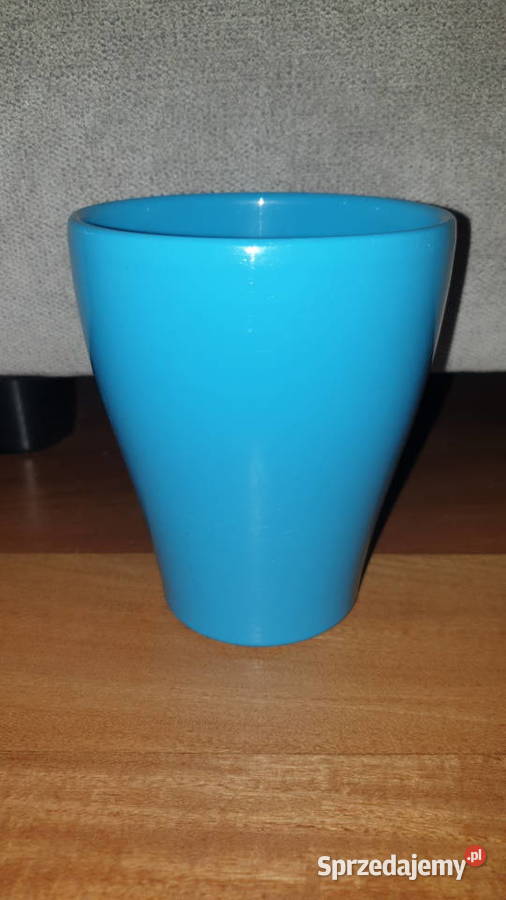 Doniczka osłonka niebieska ceramiczna wysoka mazowieckie Warszawa