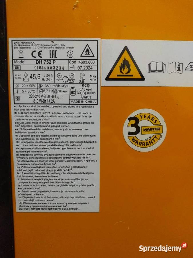 Osuszacz budowlany DH 752 P Niedrzwica Duża sprzedam
