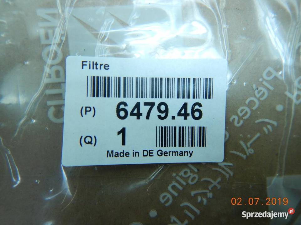 FILTR KABINOWY CITROEN C5 III 16 D ORYGINAŁ ASO osobowe lubelskie