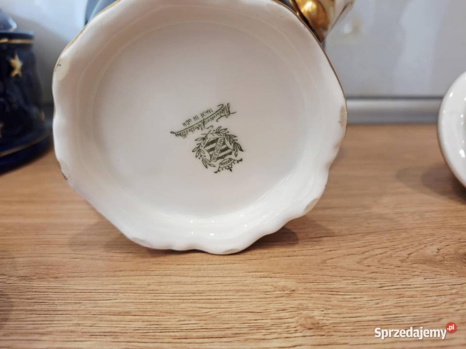 Weimar porcelana kobalt zloto Dzbanek kawa Porcelana i szkło warmińsko-mazurskie Braniewo