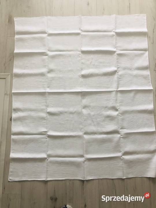 Duży biały obrus 120x50 len