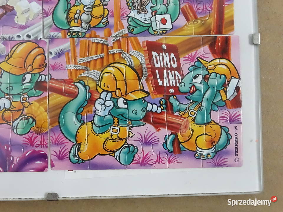 Rarytas 1995 Puzzle Kinder Ferrero Dinozaury lubelskie Biłgoraj sprzedam