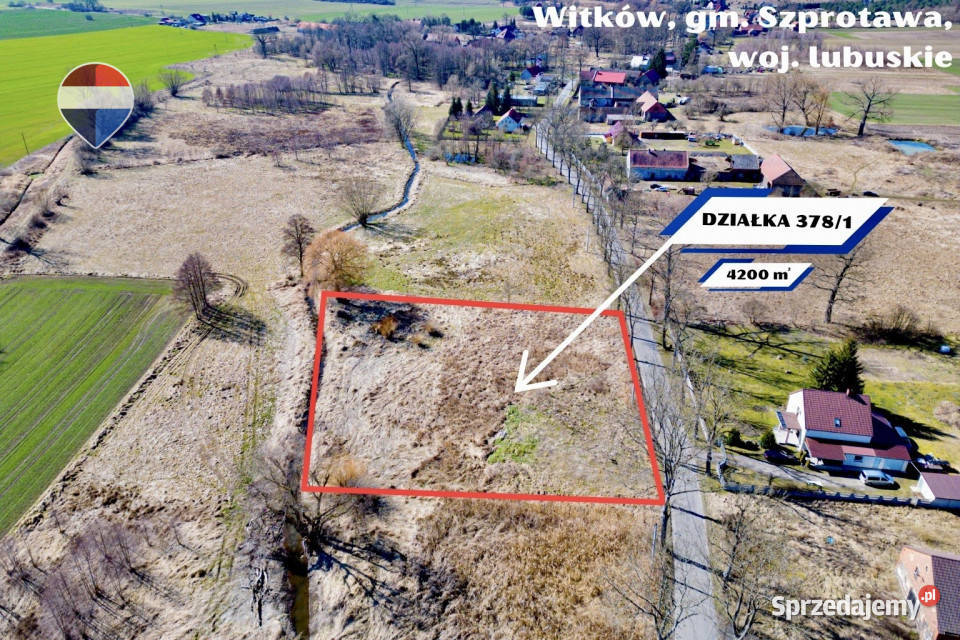 Na sprzedaż działka budowlana 4200 m Sprzedaż lubuskie Witków