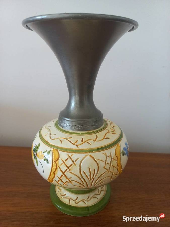 Wazon artystyczny Tirol cyna ceramika Toruń