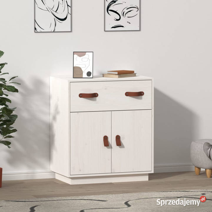 Szafka biała 655x40x75 lite drewno sosnowe Warszawa