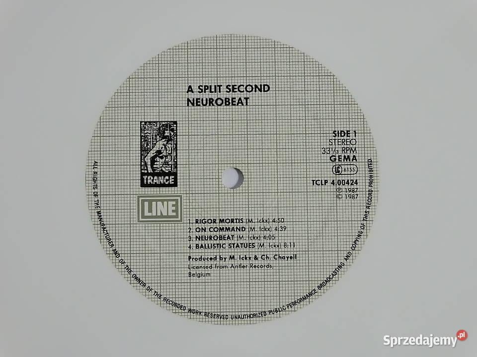 A SplitSecond Neurobeat White Vinyl 1987 Płyty i kasety Biłgoraj