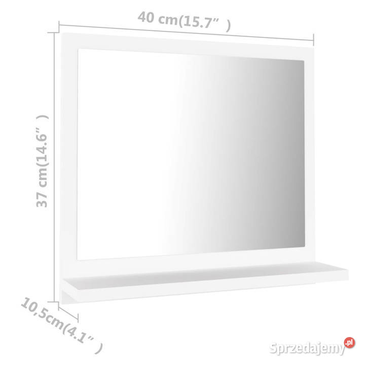 Lustro łazienkowe białe 40x105x37 materiał Łazienkowe Warszawa