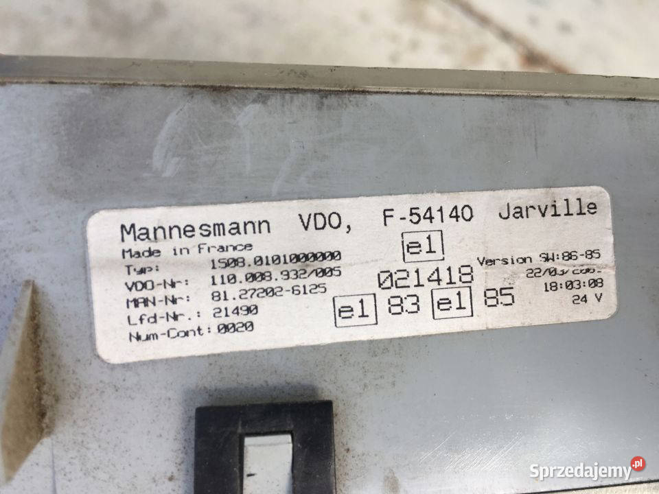 ZEGAR LICZNIK MAN TGA TGL 81272026125 Typ 150801 Części Maszewo
