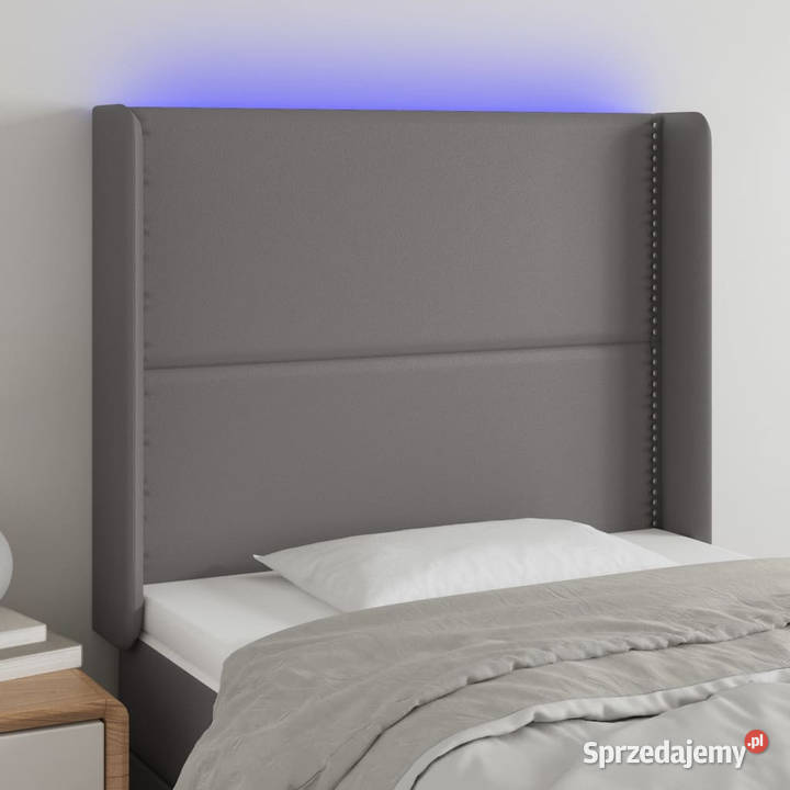 Zagłówek do łóżka z LED szary 103x16x118128 Warszawa