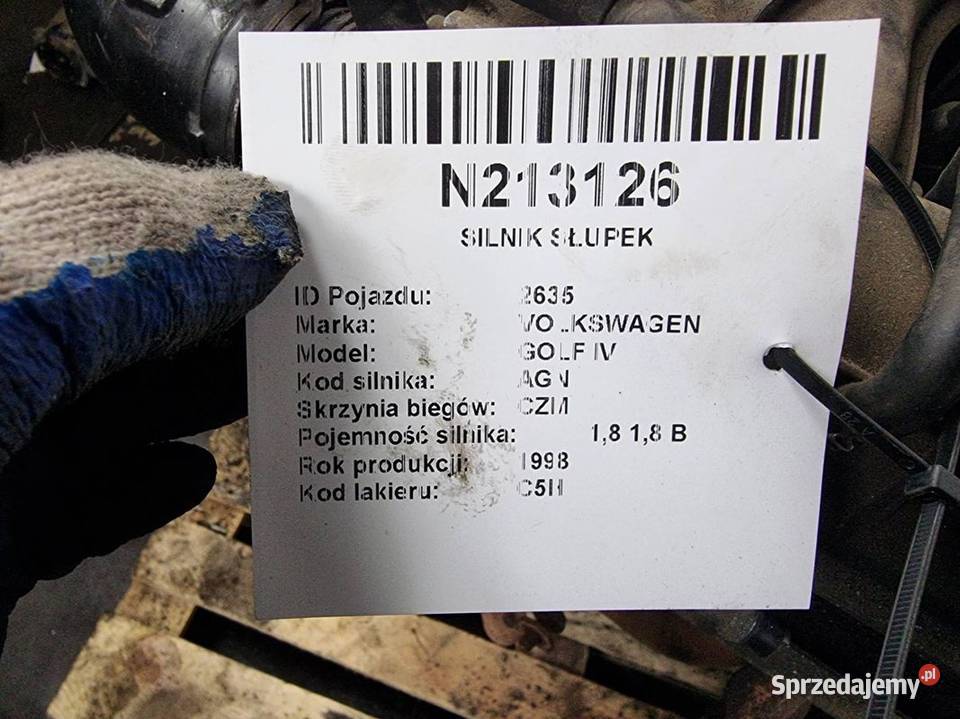 SILNIK SŁUPEK VOLKSWAGEN GOLF IV AGN 18 Pozostałe