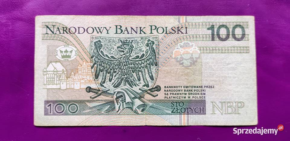 Banknot 100 1994 seria YJ Zastępcza seria 12 Pruszków