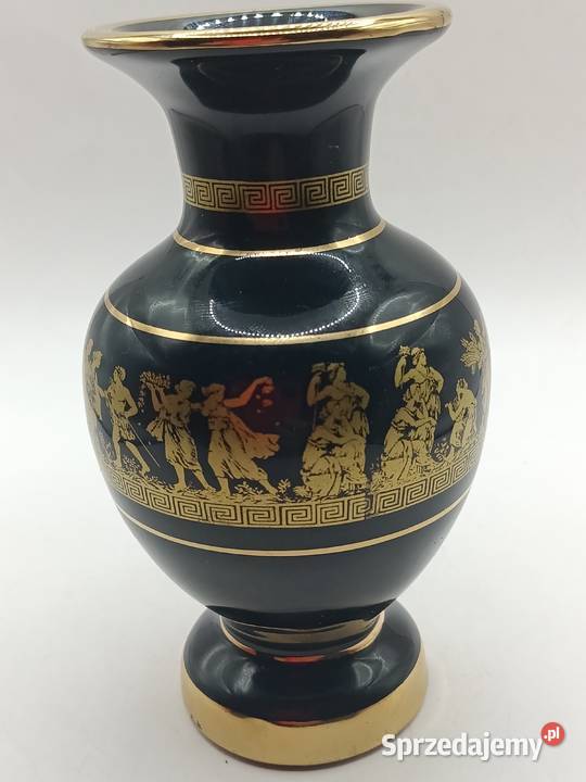 Wazon Grecja czarna ceramika 24 K Zamość sprzedam