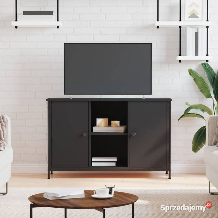 Szafka pod TV czarna 100x35x65 materiał Warszawa