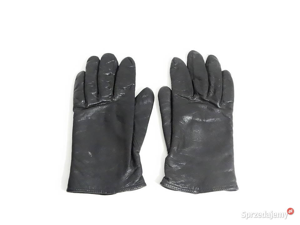 Rękawiczki zimowe skórzane z czerwonym środkiem Biłgoraj