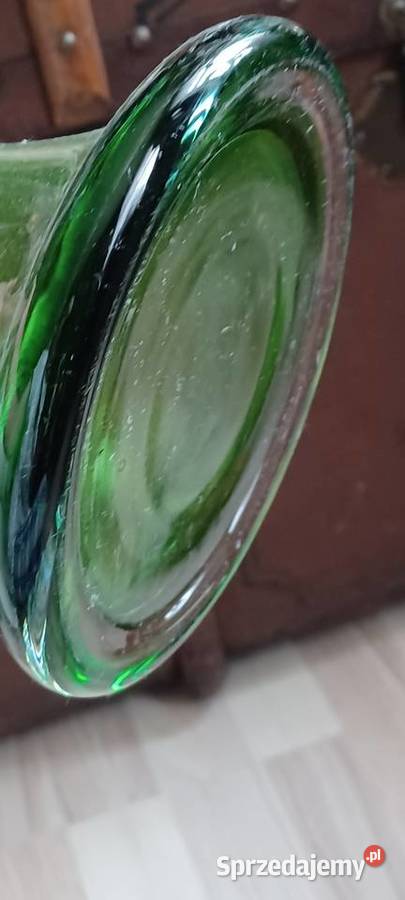 62 WYSOKI ZIELONY WAZON SZKLANY FLET DO WYMYCIA Poznań