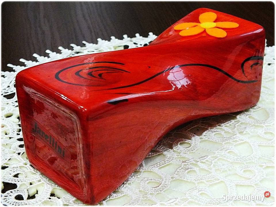 Wazon Ceramiczny Skrętny Flakon Jawellini czerwony lubuskie Żary