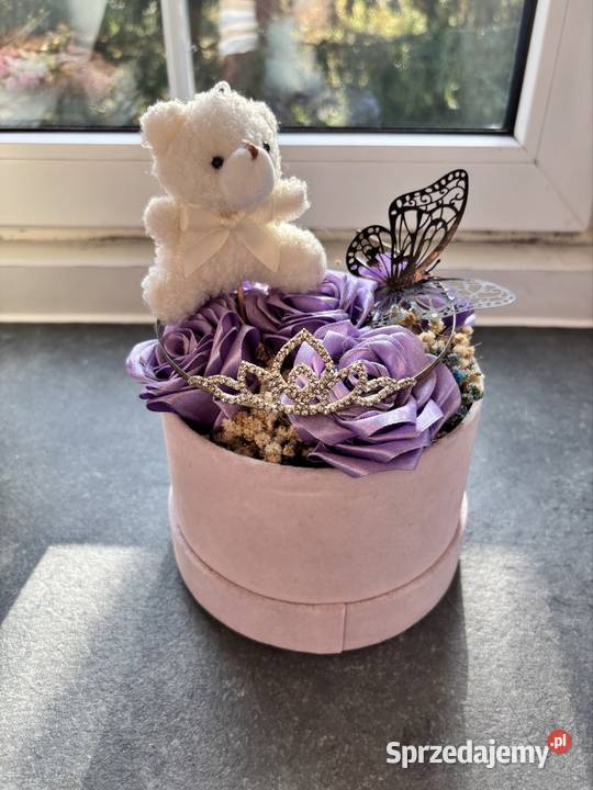 Bukiet fioletowy ze wstążek Flower box kujawsko-pomorskie Kikół