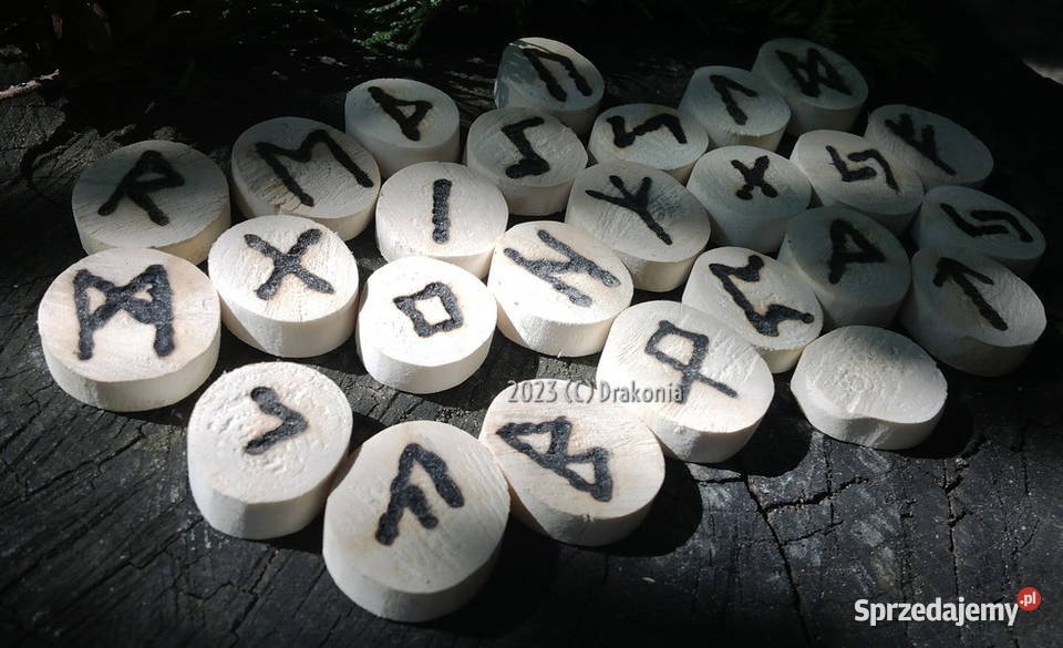 Runy futhark drewniane lipa wypalane wróżby 1 Rękodzieło małopolskie Kraków