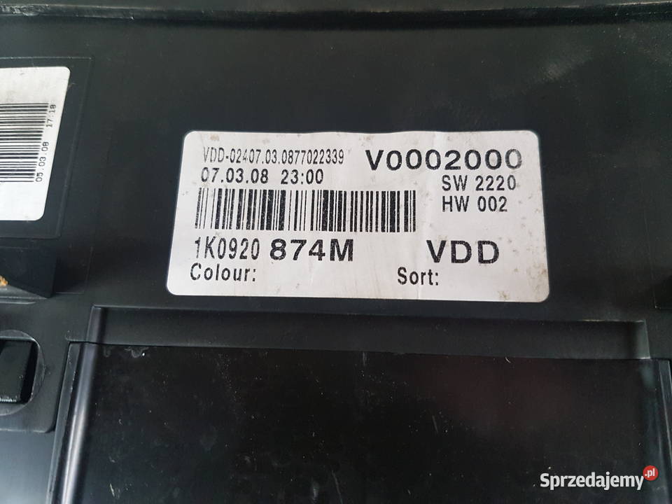 VW GOLF V PLUS 19 TDI GOLF V LICZNIK ZEGAR Liczniki i zegary wielkopolskie Turkowice sprzedam