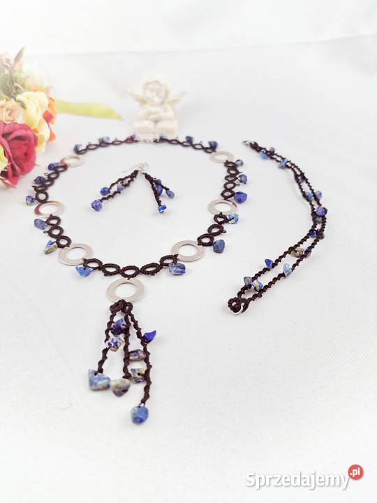 Biżuteria frywolitkowa Wiśniowa