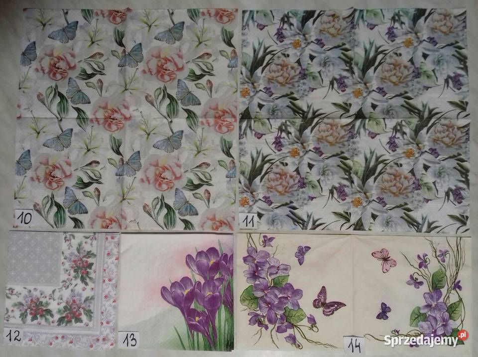 Serwetki decoupage kwiaty zestaw B Rękodzieło