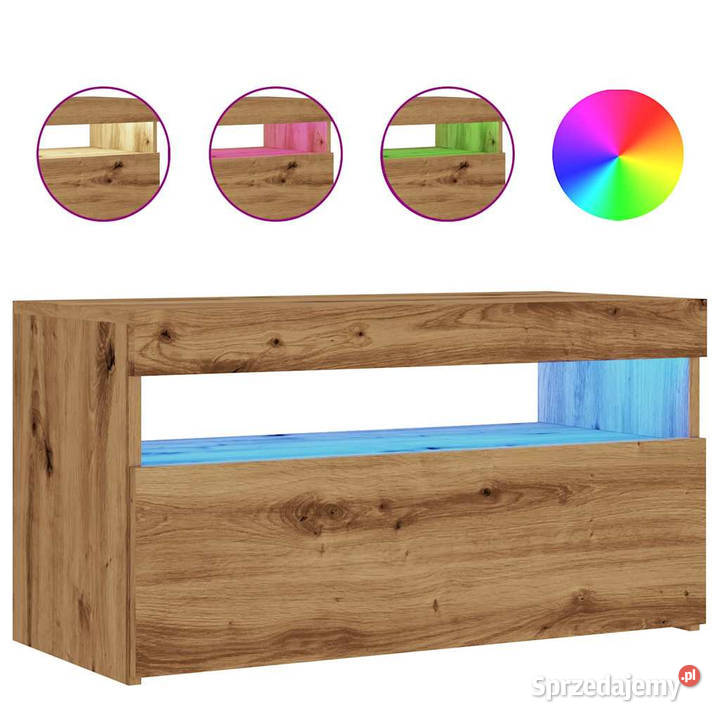 Szafki TV z LED 2 dąb artisan materiał Warszawa