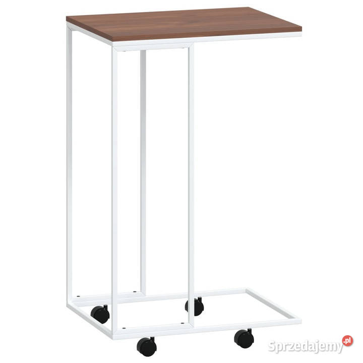 Stolik boczny na kółkach biały 40x30x635 mazowieckie