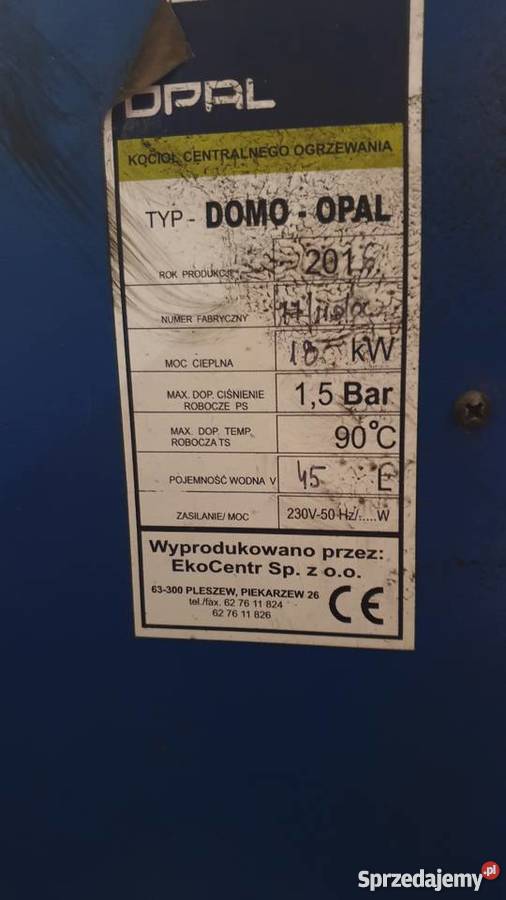 Kocioł DOMOOPAL 18kW prawy małopolskie