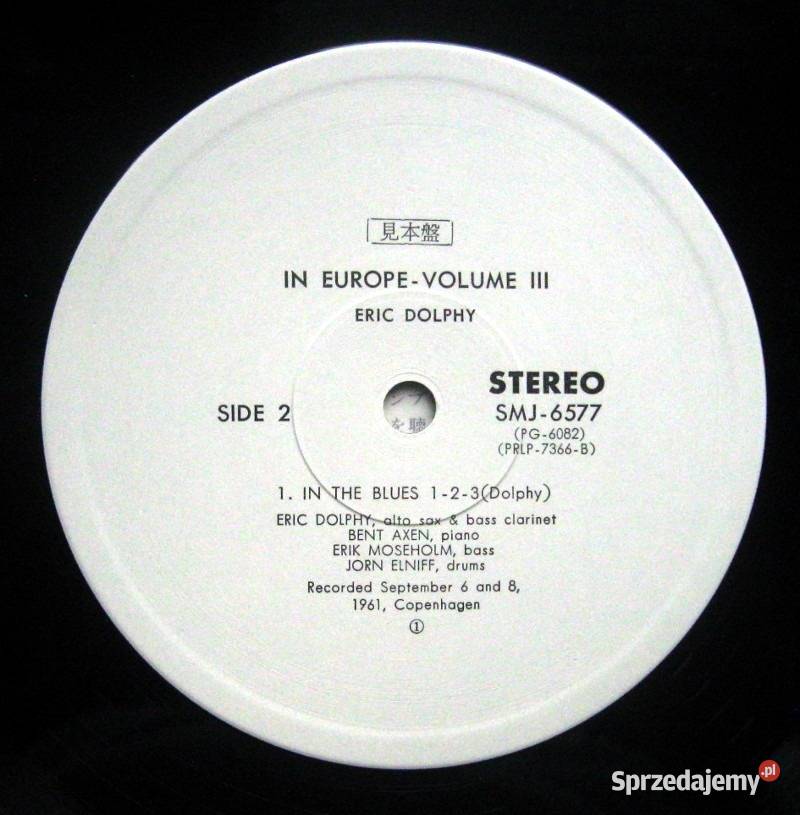 ERIC DOLPHY IN EUROPE VOL3 LP JAPAN PROMO Szczecin sprzedam