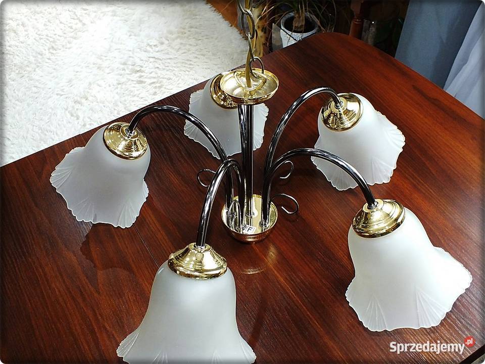 Żyrandol CzarnoZłoty Lampa wisząca sufitowa 5cio Lampy wiszące Żary