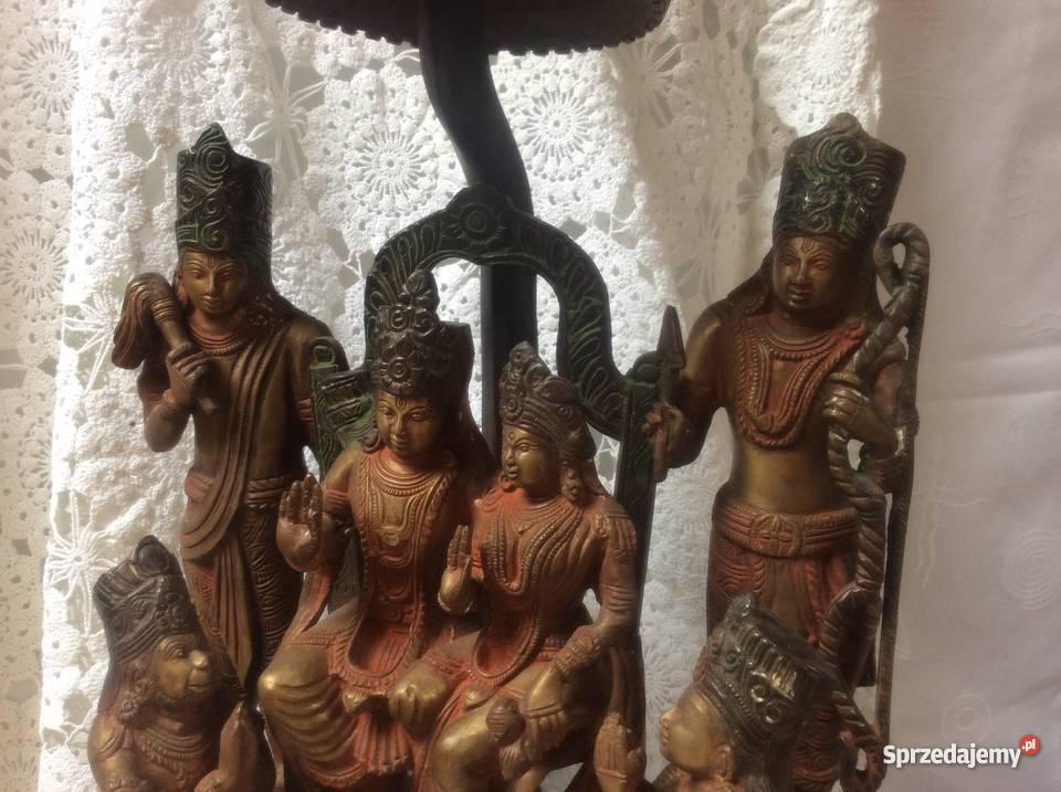 CUDO CIEZKA RZEZBA Z BRAZU HINDUSKI BOG BUDDA z Bystrzyca Kłodzka