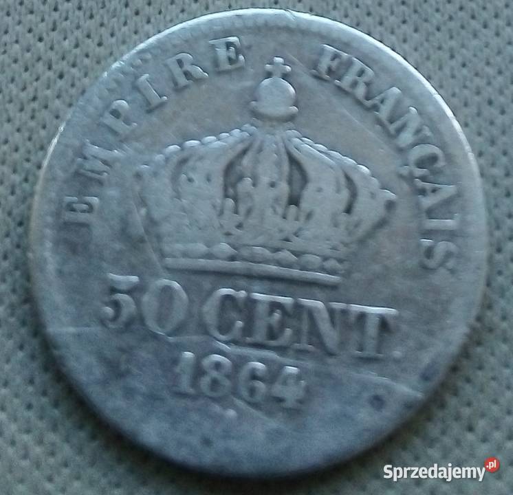 FRANCJA50 CENTIMÓW1864 rASREBRO 835 NAPOLEON Legionowo sprzedam