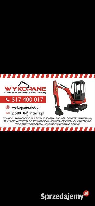 Minikoparka przyłącza wodno kanalizacyjne wielkopolskie