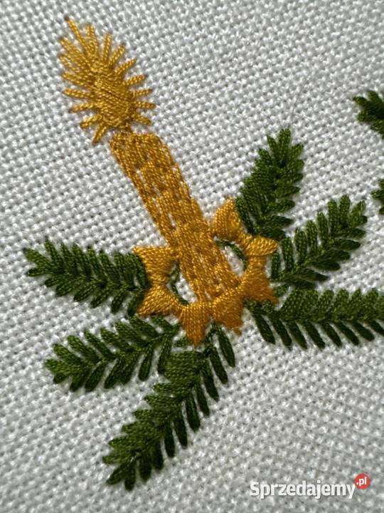bieżnik ręcznie haftowany motywy Świąteczne Zabrze sprzedam