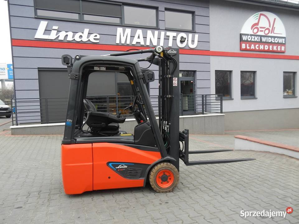 Elektryczny 3kołowy wózek widłowy Linde E1402 elektryczny Mogilany
