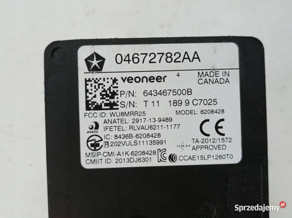 MODUŁ RADAR DISTRONIC MARTWEGO POLA 04672782AA Komputery